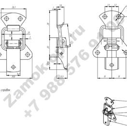 Замок М-323 (никель) чертеж