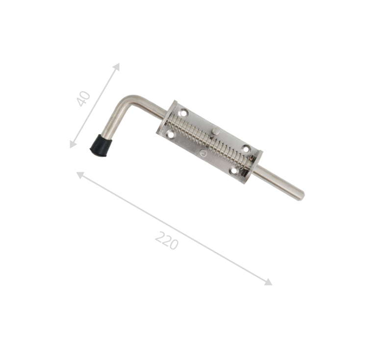 Засов пружинный L-220 нержавеющая сталь