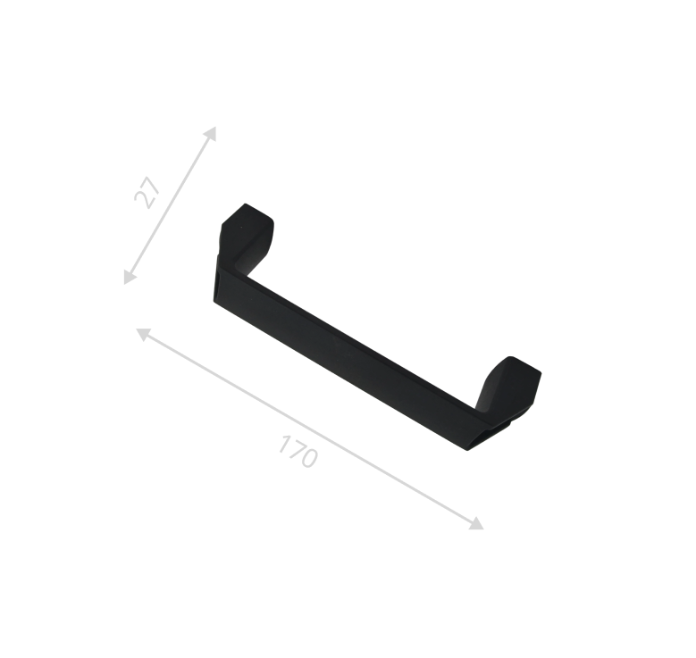 Ручка пластиковая черная 170х27