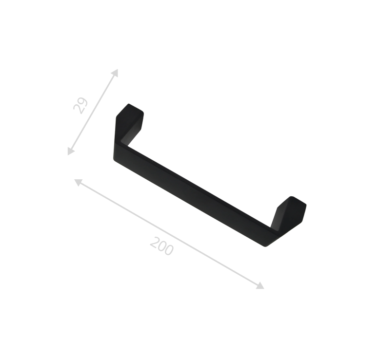 Ручка алюминиевая черная 180х28