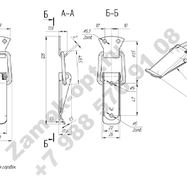 Замок 568 (гладкий) чертеж