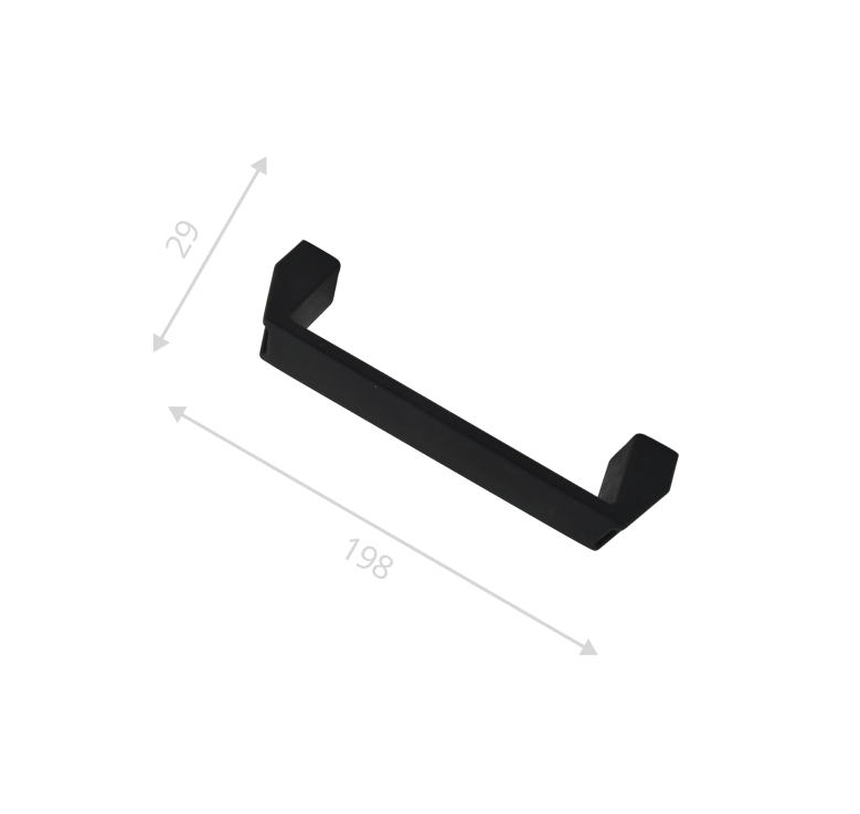 Ручка пластиковая черная 198х29