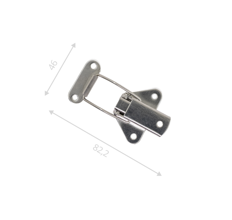 Замок мебельный М-324 удлиненный (нержавейка)