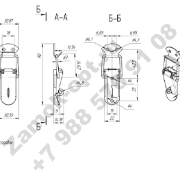 Замок W-548/1 под пломбу (никель) чертеж