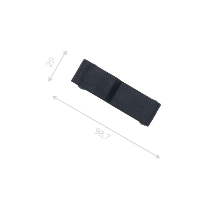Замок-защелка резиновая скрытого типа L-95 (нержавеющая сталь)