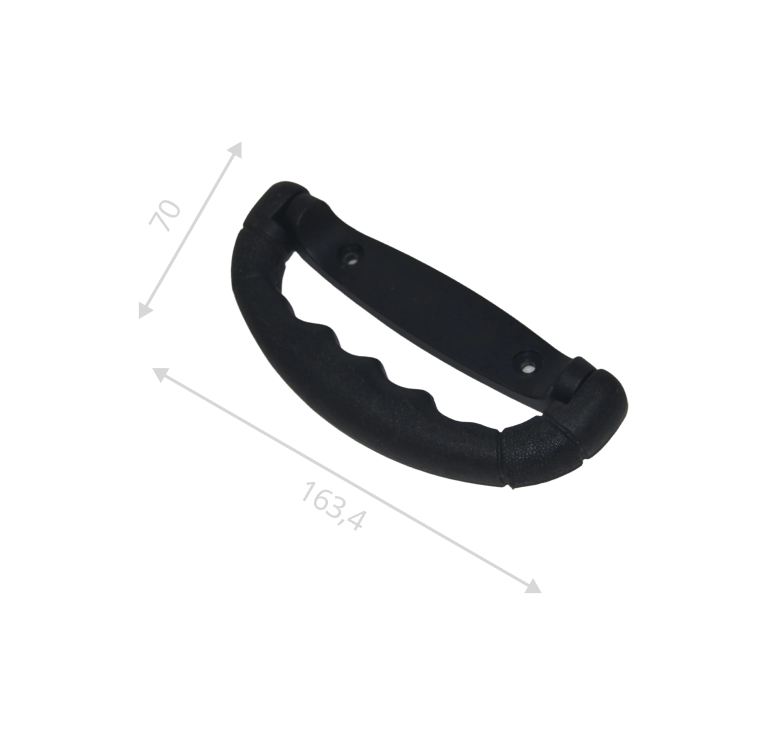 Ручка откидная пластиковая черная 83х28