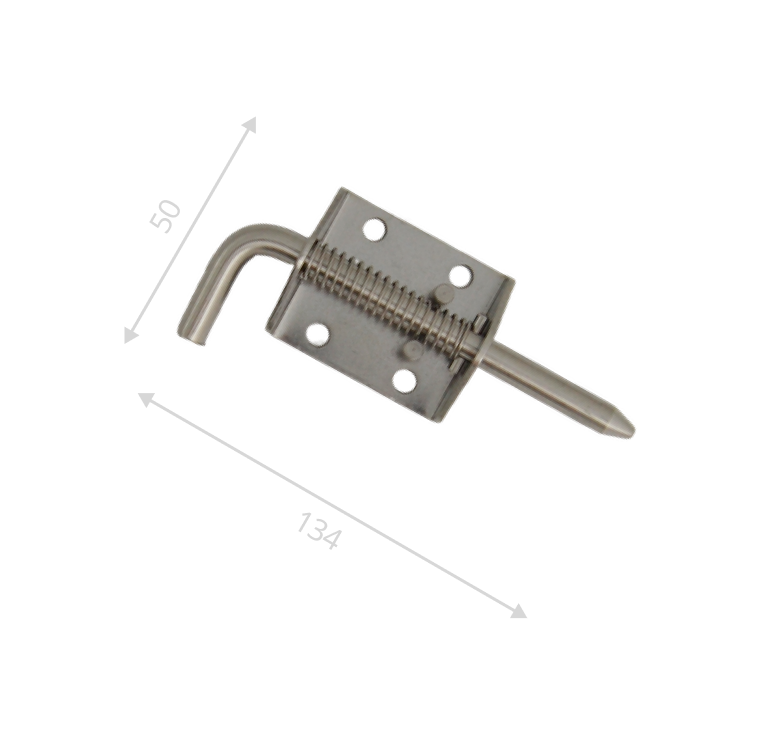 Засов пружинный L-135 нержавеющая сталь  (широкий)