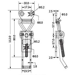 Чертеж замка-защелки регулируемой