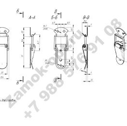 Замок Z-548 (нержавеющая сталь) чертеж Замок Z-548 (нержавеющая сталь) чертеж