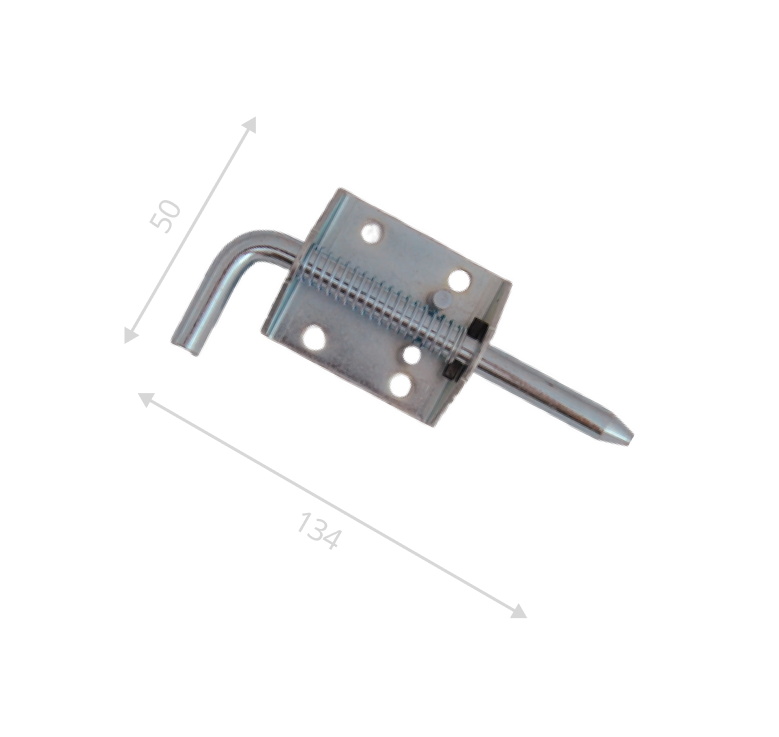 Засов пружинный L-135 цинк (широкий)
