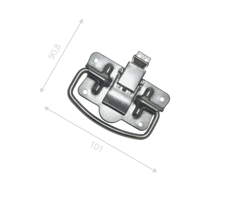 Ручка откидная c замком защелкой 101х91 нержавеющая сталь