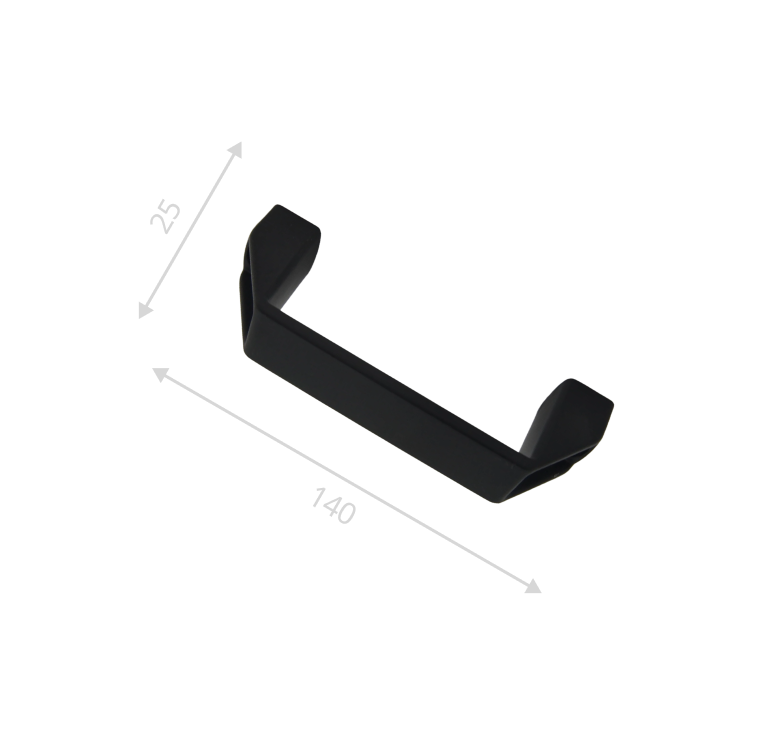 Ручка алюминиевая черная 120х24