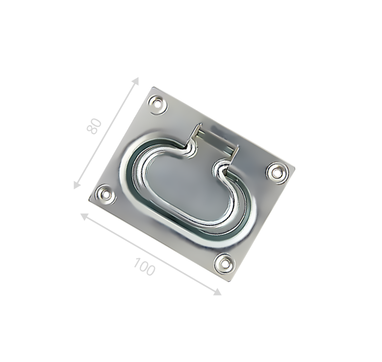 Ручка врезная 80х100 (цинк) К42