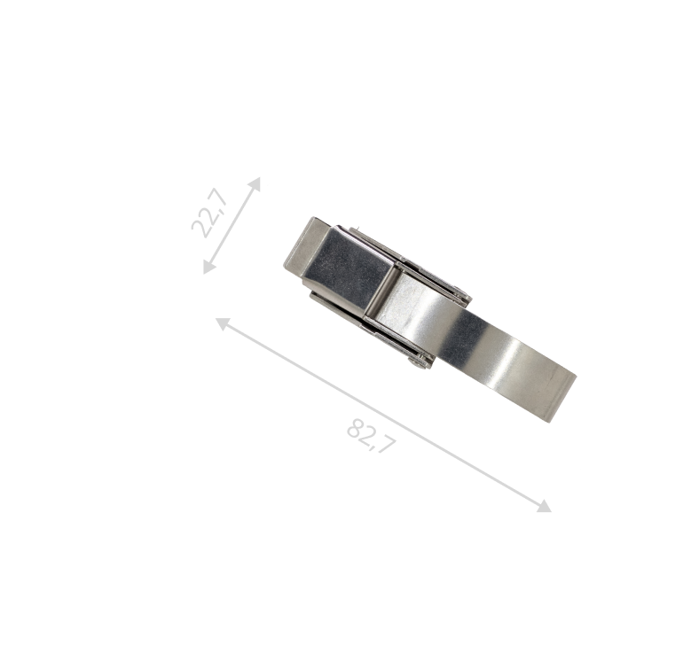 Замок-пряжка L-80 гладкий (нержавеющая сталь)