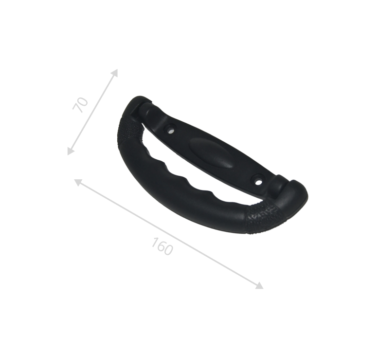 Ручка откидная пластиковая черная  84х27