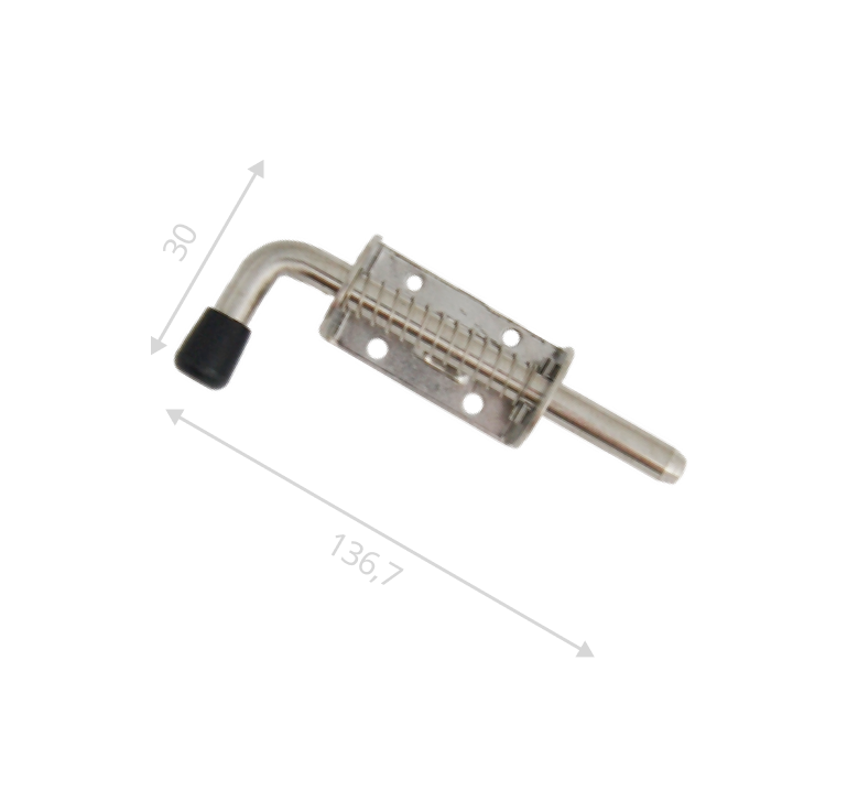 Засов пружинный L-130 нержавеющая сталь