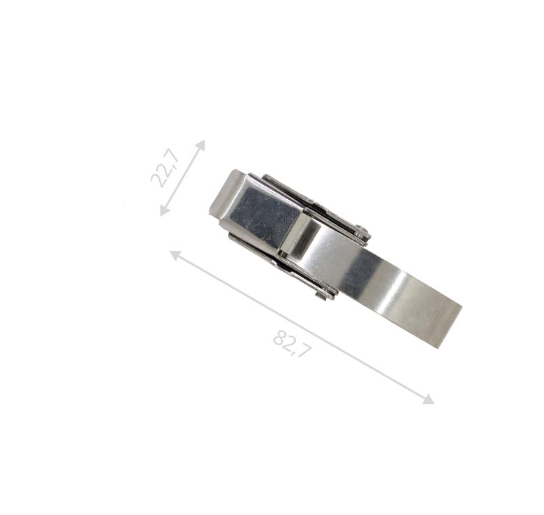 Замок пряжка с фиксатором L-80 гладкий (цинк)