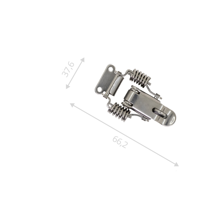 Замок-защелка натяжной L-65 под пломбу (нержавеющая сталь)